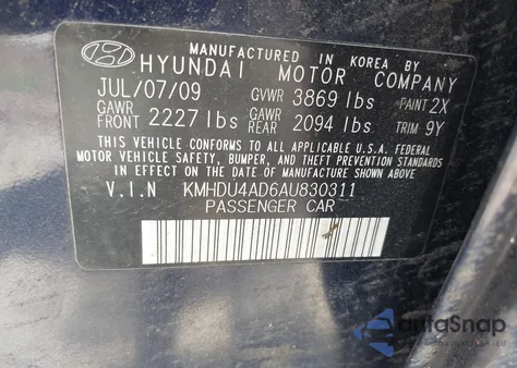 2010 Hyundai Elantra Gls из США, поврежденный, VIN KMHDU4AD6AU830311